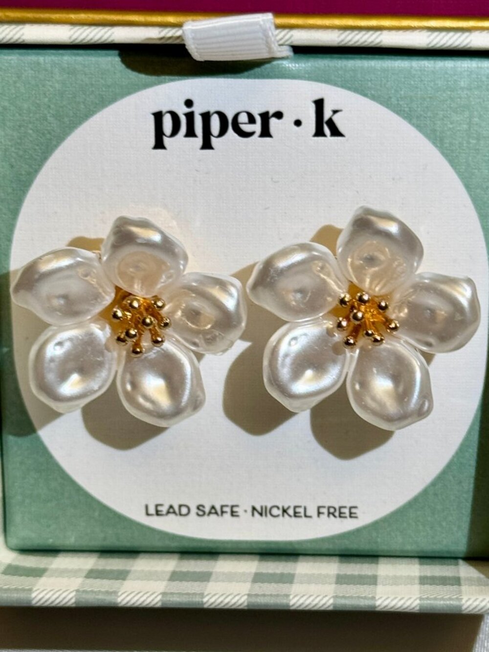 Piper-K Faux pearl Flower Earrings